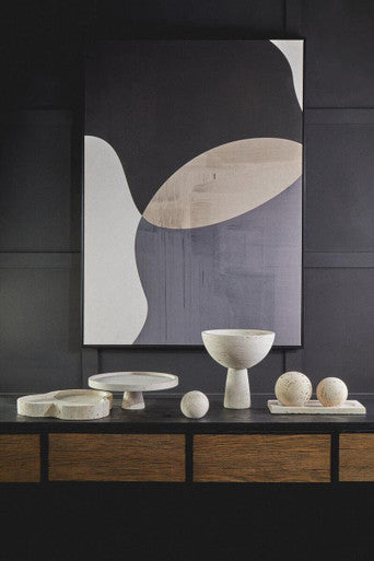 Travertine Pedestal Decorative Bowl