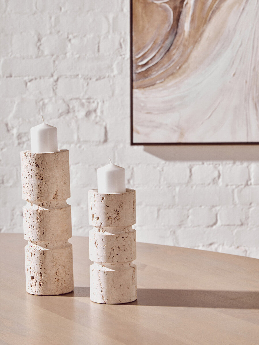 Tiered Travertine Holder Ornament