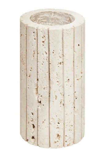 Travertine Ribbed Vase