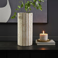 Travertine Ribbed Vase