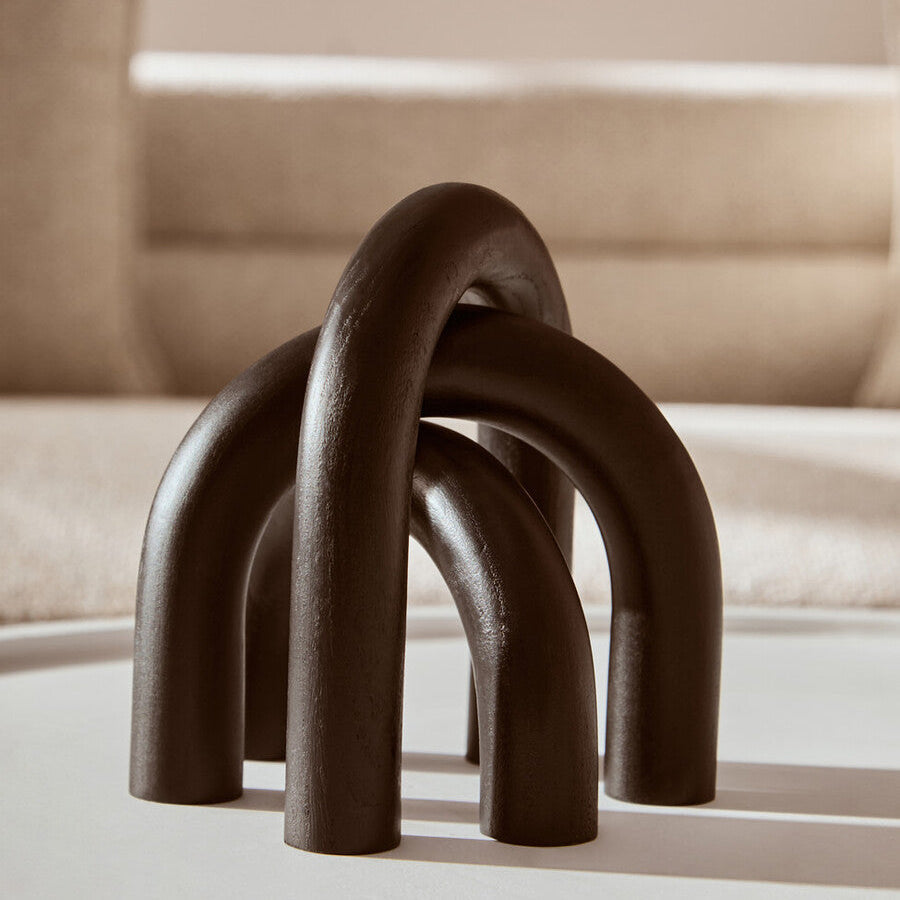 Black Wood Arch Sculpture