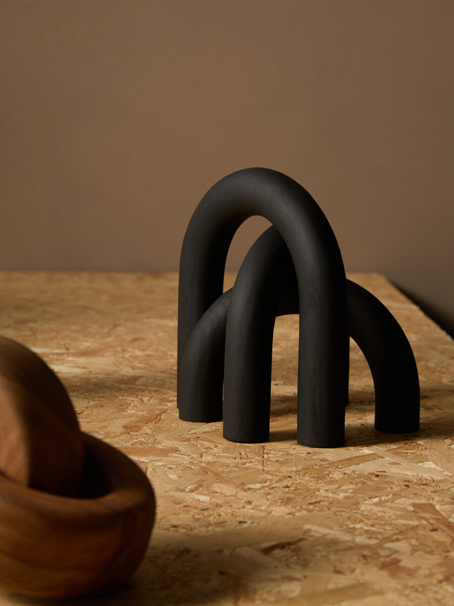 Black Wood Arch Sculpture