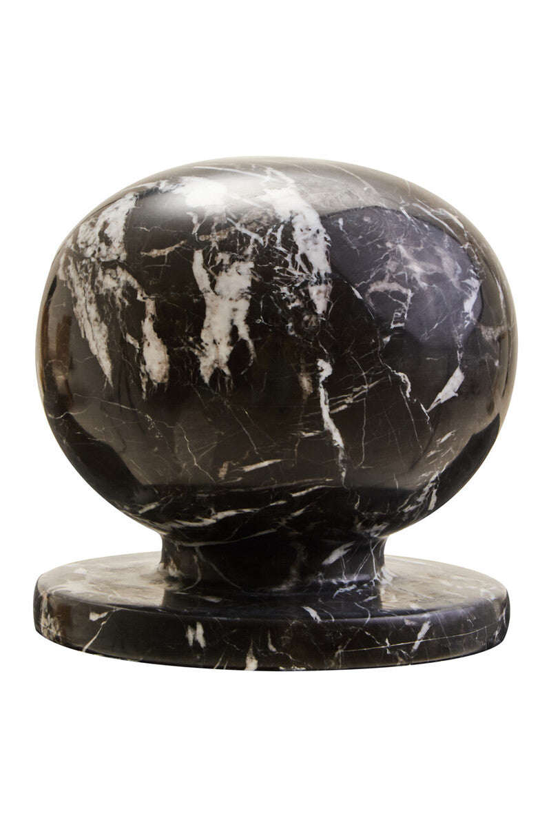 Black and White Marble Ball Sculpture