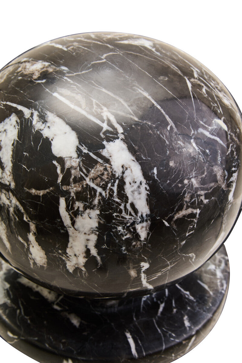 Black and White Marble Ball Sculpture