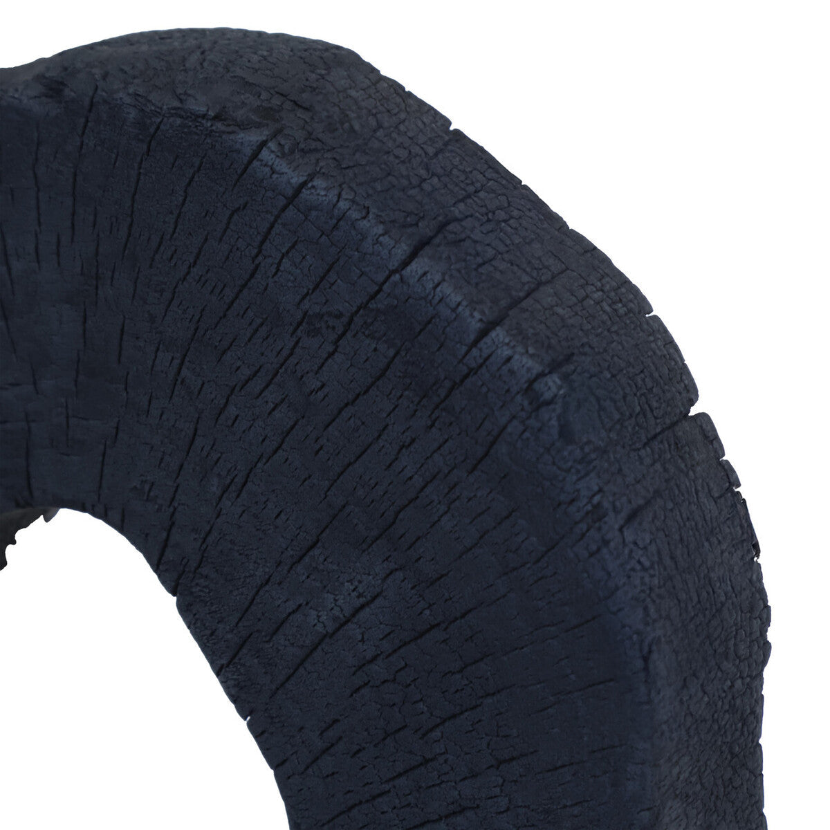 Black Mango Wood Sculpture on Travertine Base