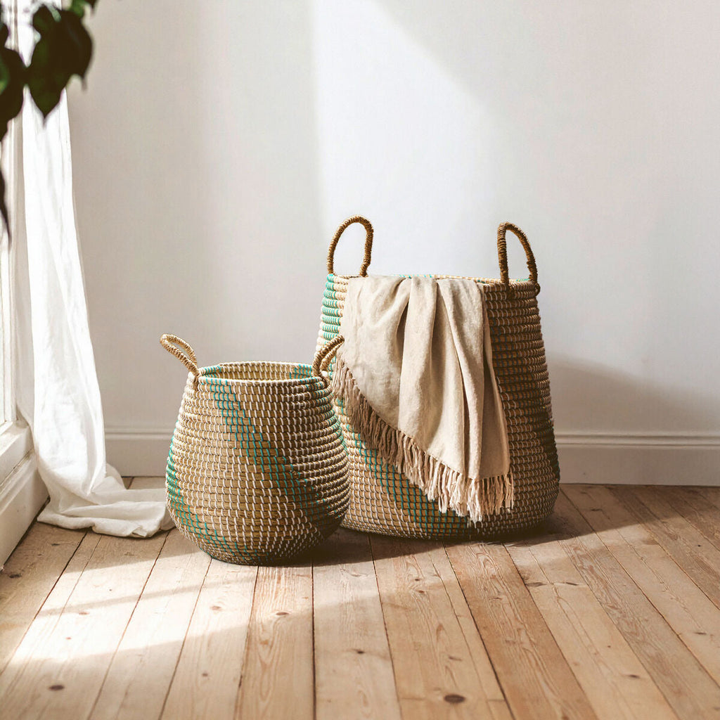 Bora Seagrass Storage Baskets, Set of 2
