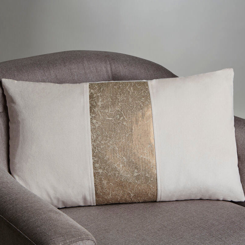 Kensington Ivory Velvet and Gold Cushion
