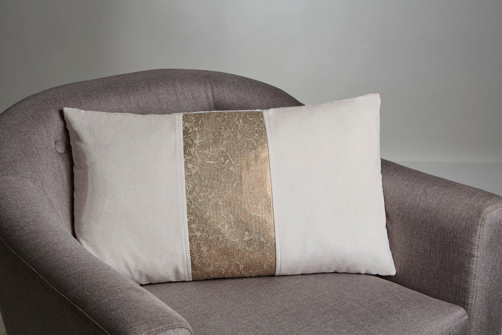 Kensington Ivory Velvet and Gold Cushion