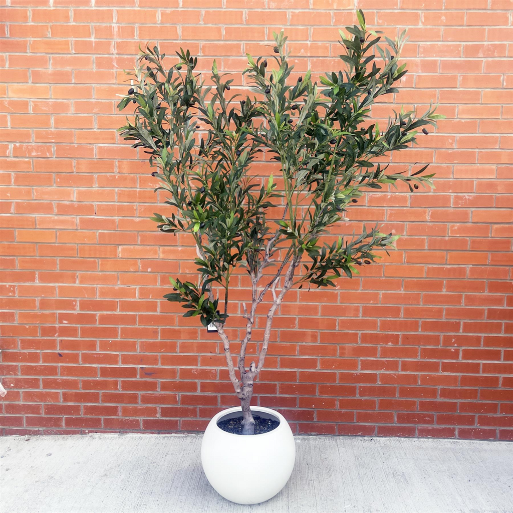 XXL Artificial Olive Tree with Stone-Effect Planter, 200cm
