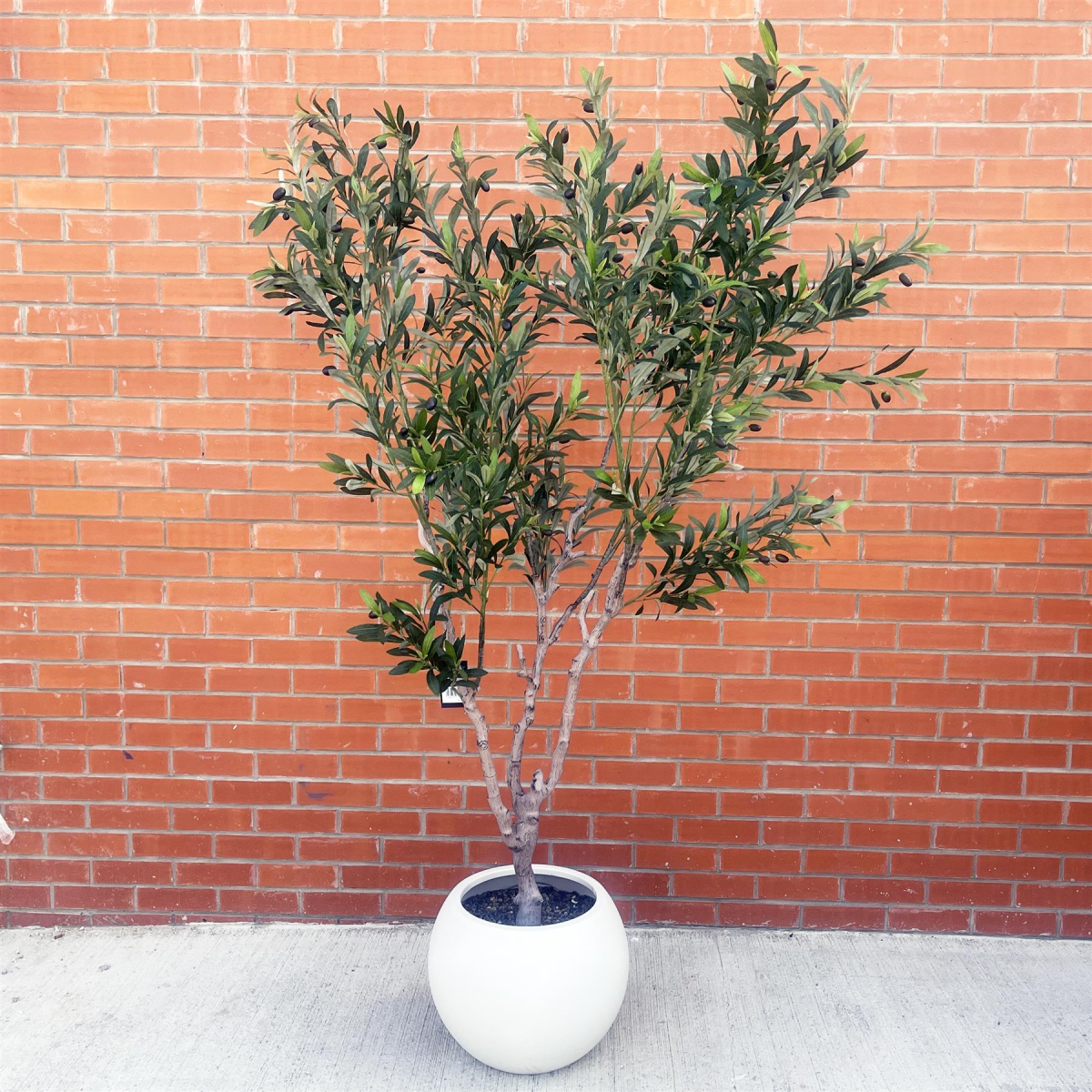 XXL Artificial Olive Tree with Stone-Effect Planter, 200cm