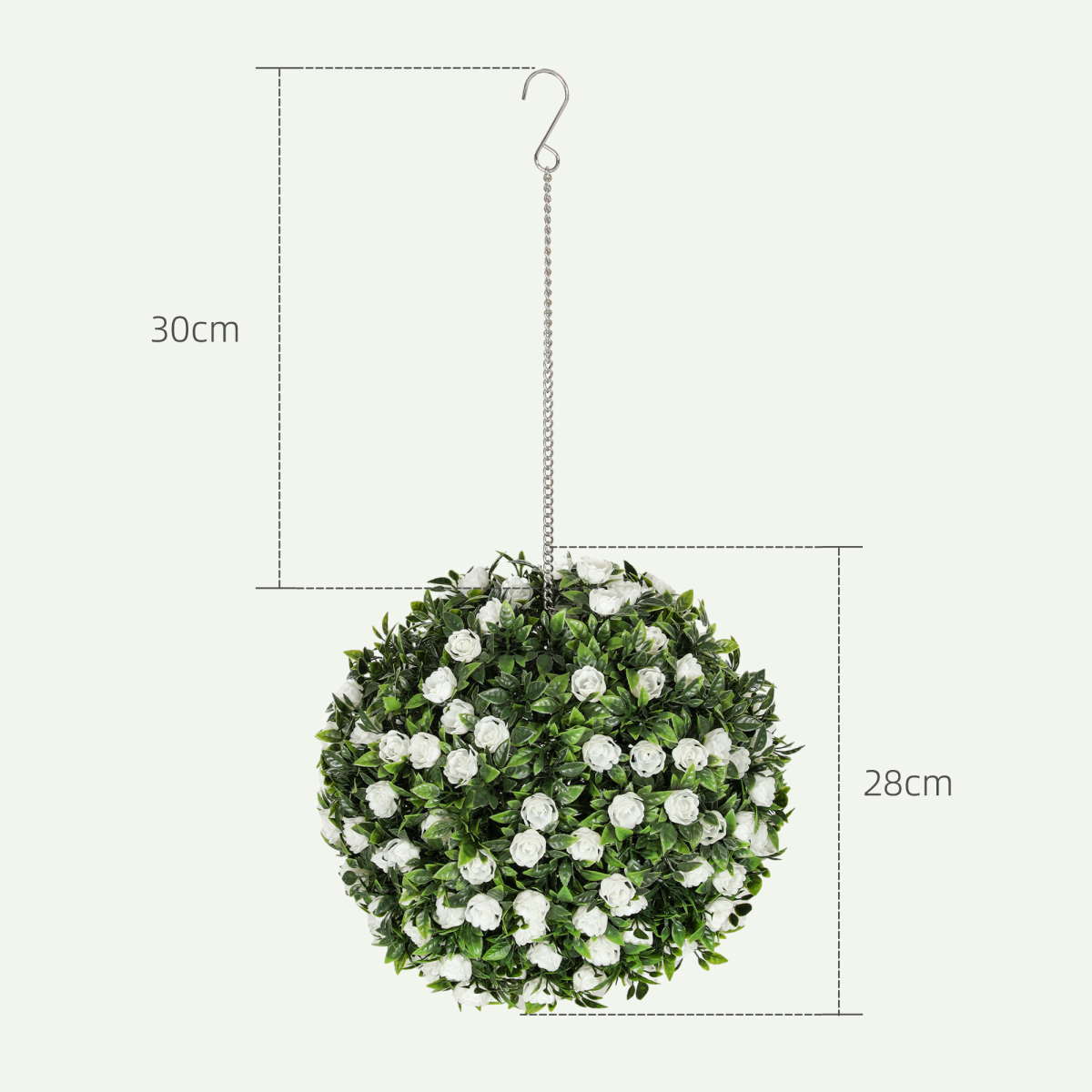 Artificial Topiary Rose Balls, Set of 2