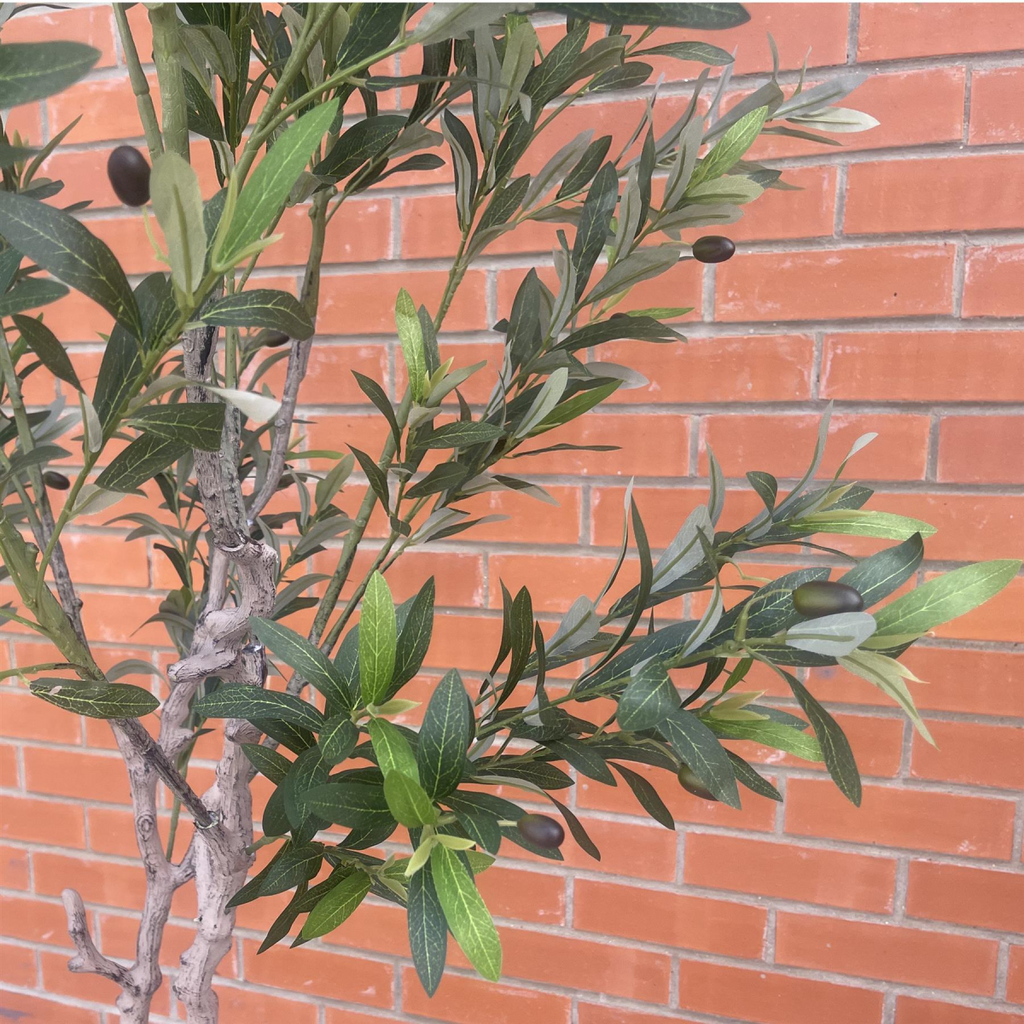 XXL Artificial Olive Tree with Stone-Effect Planter, 200cm