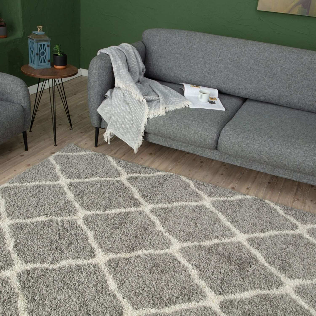 Moroccan Shaggy Rug, Grey 710