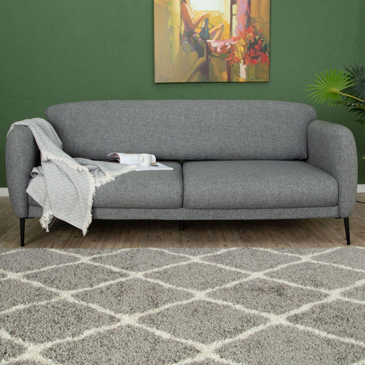 Moroccan Shaggy Rug, Grey 710