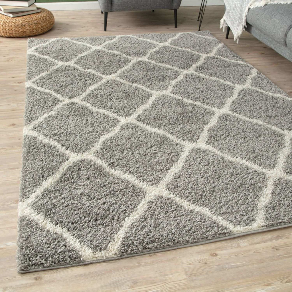 Moroccan Shaggy Rug, Grey 710