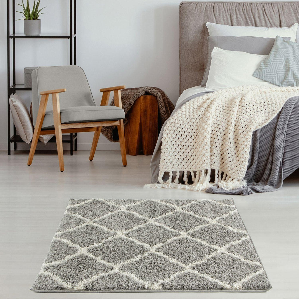 Moroccan Shaggy Rug, Grey 710
