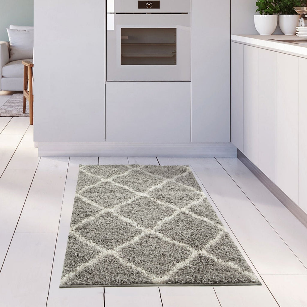 Moroccan Shaggy Rug, Grey 710