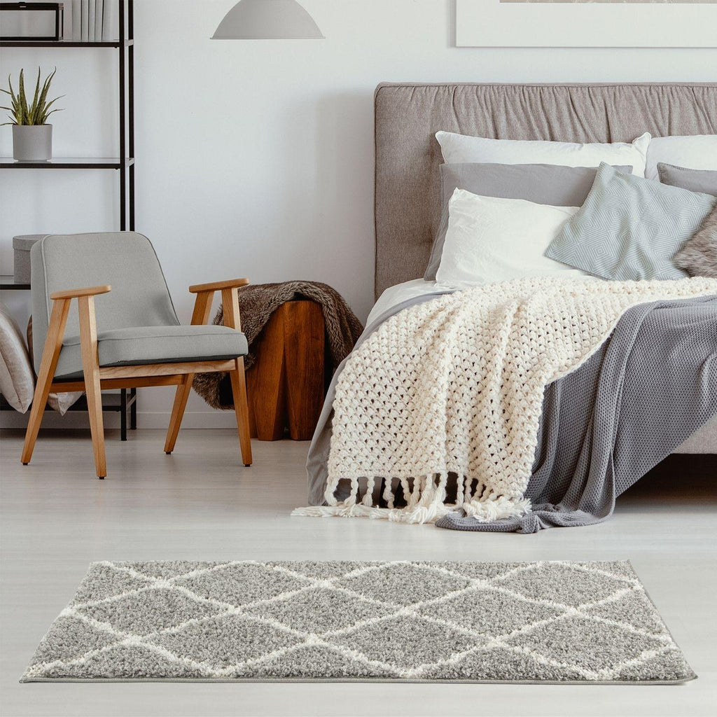 Moroccan Shaggy Rug, Grey 710