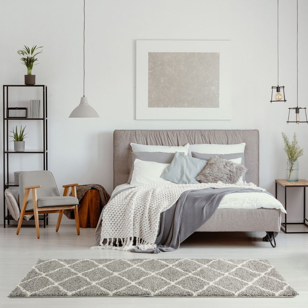Moroccan Shaggy Rug, Grey 710