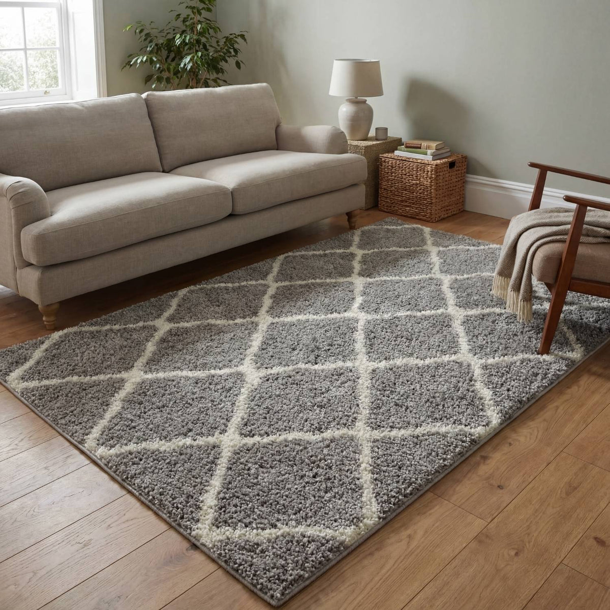 Moroccan Shaggy Rug, Grey 710