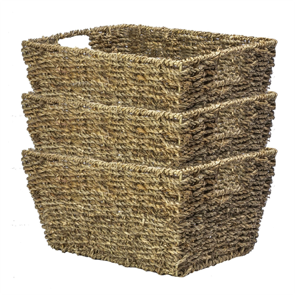Natural Seagrass Storage Baskets, Set of 3