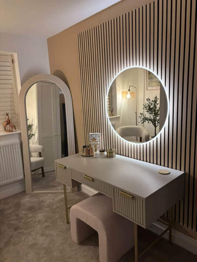 Ava Round Backlit Mirror, 80cm