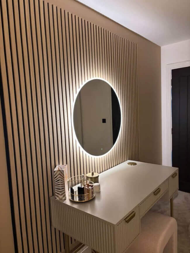 Ava Round Backlit Mirror, 80cm