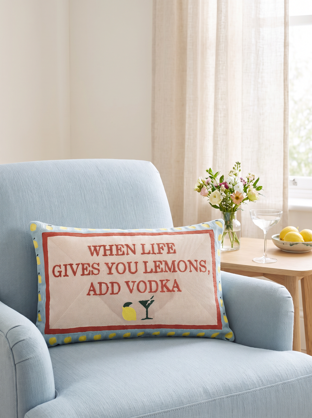 When Life Gives You Lemons Needlepoint Cushion