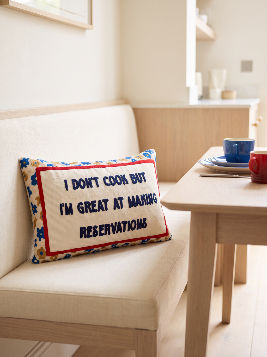I Don't Cook Needlepoint Cushion