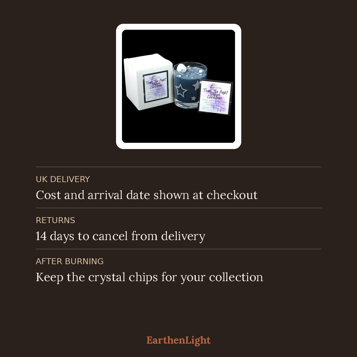 'Twas The Night Before Christmas Crystal Scented Candle delivery and returns