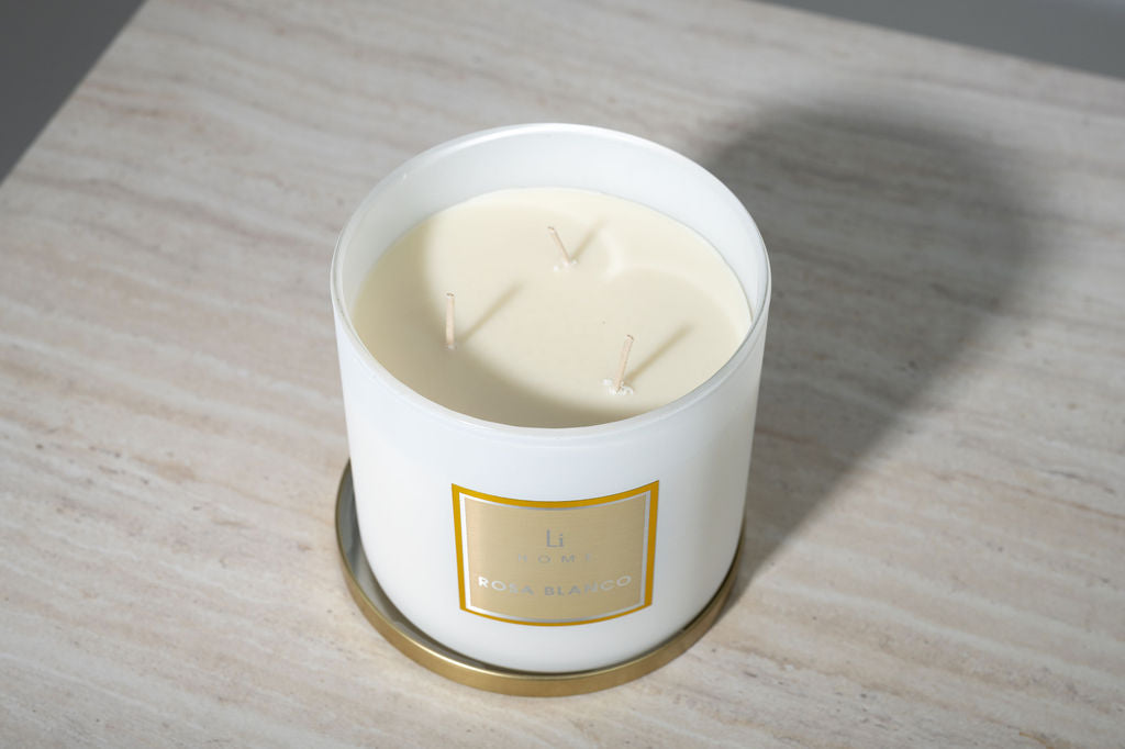 Rosa Blanco 3-Wick Luxury Candle, 1kg
