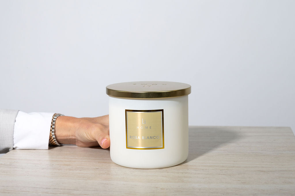 Rosa Blanco 3-Wick Luxury Candle, 1kg
