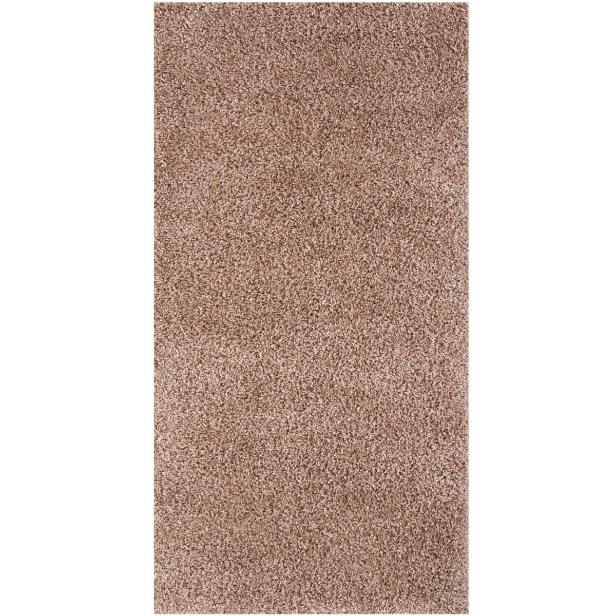 Solid Beige Shaggy Rug