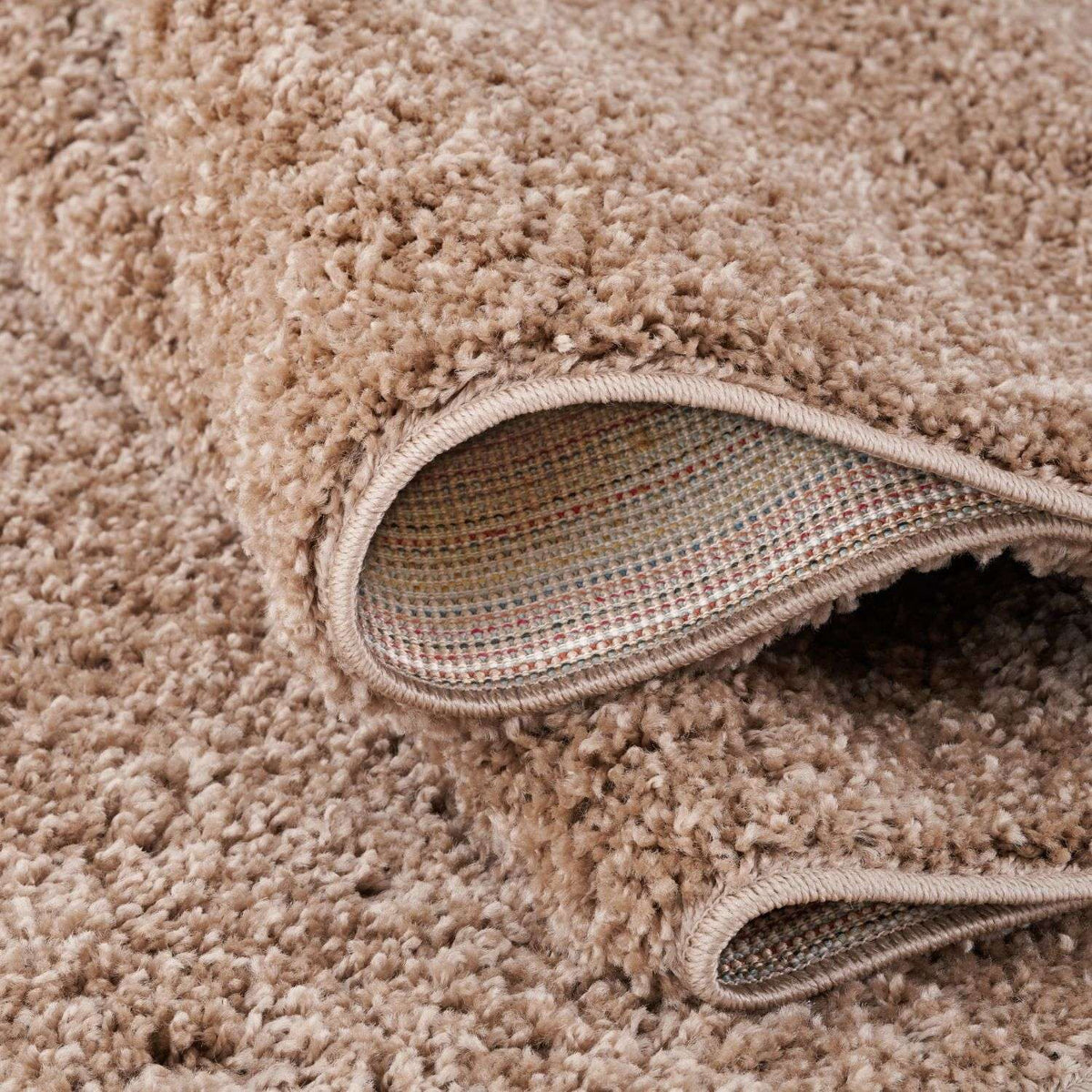 Solid Beige Shaggy Rug