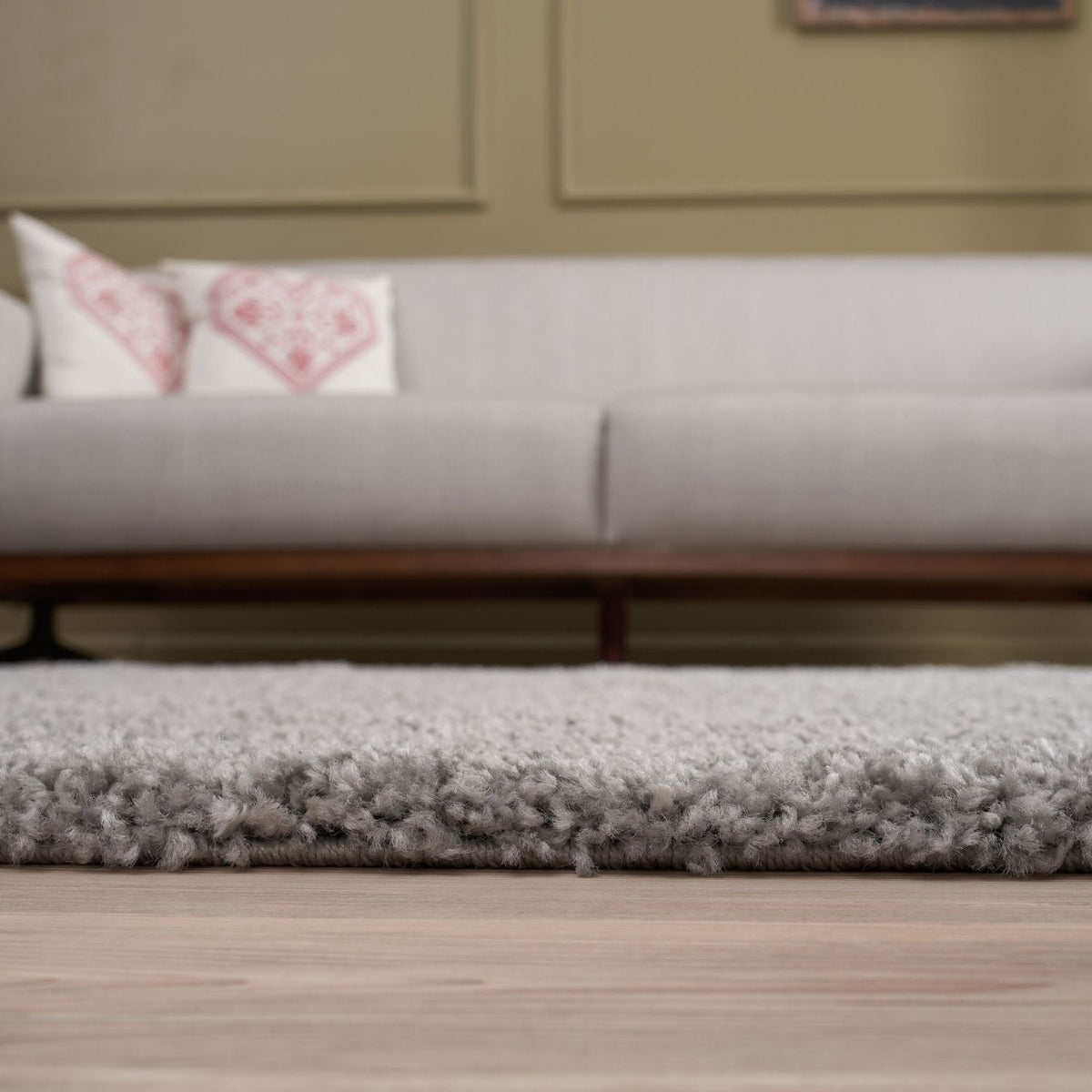 Solid Grey Shaggy Rug