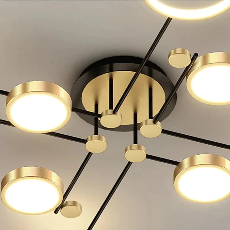 Chemistry Gold LED Flush Ceiling Light, 130cm