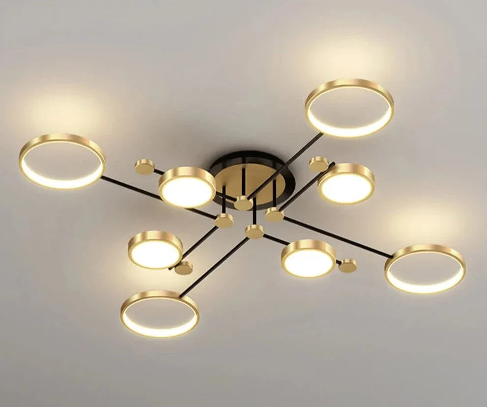 Chemistry Gold LED Flush Ceiling Light, 130cm
