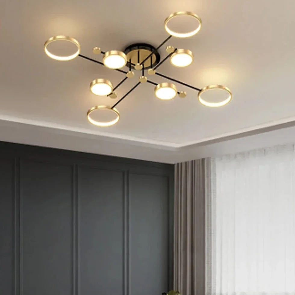 Chemistry Gold LED Flush Ceiling Light, 130cm
