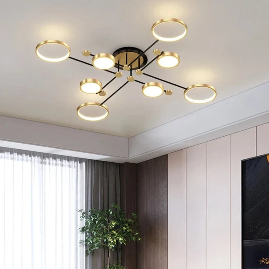Chemistry Gold LED Flush Ceiling Light, 130cm