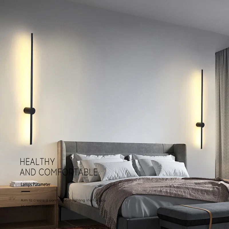 Black LED Wall Lights, Pair