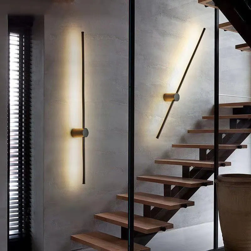 Black LED Wall Lights, Pair
