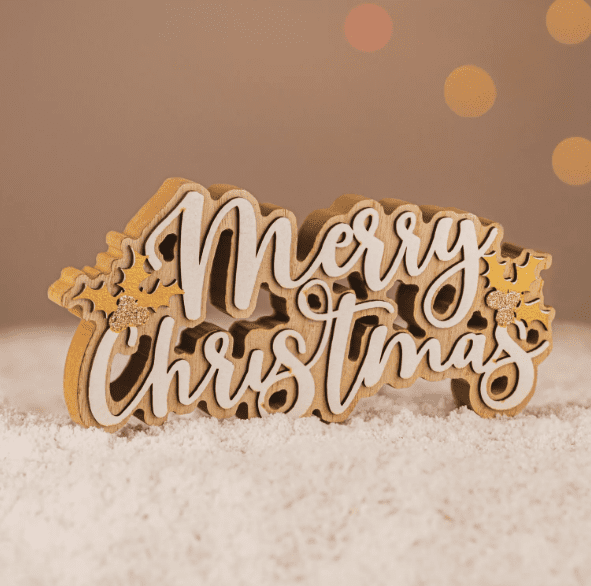 Wooden Merry Christmas Freestanding Sign