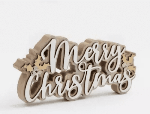 Wooden Merry Christmas Freestanding Sign