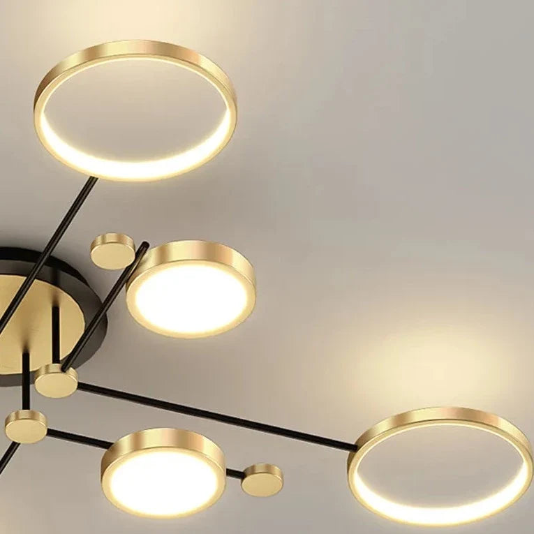 Chemistry Gold LED Flush Ceiling Light, 130cm