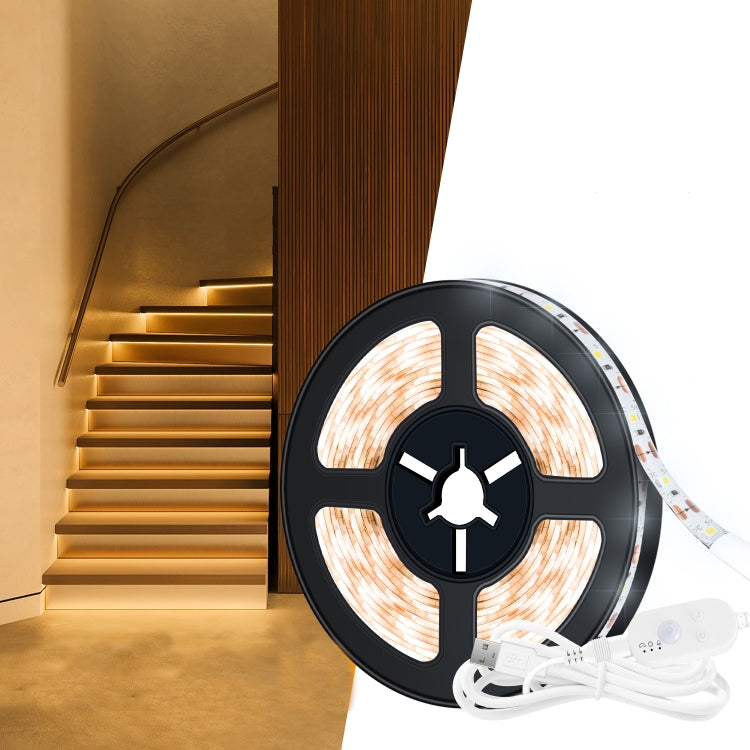 5m USB Motion Sensor LED Strip Light, Warm White