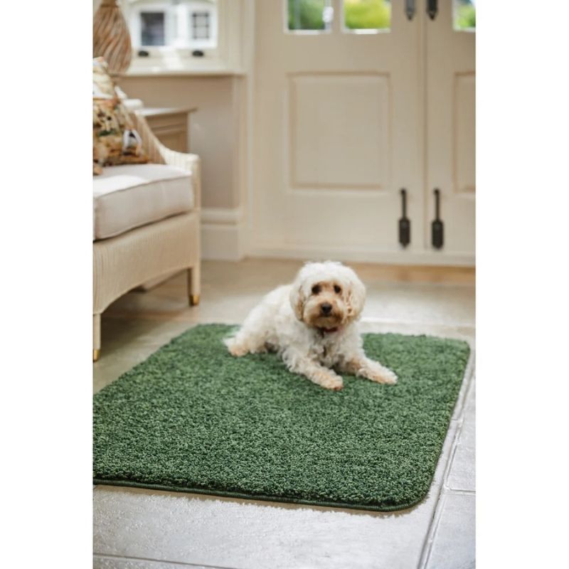 Washable Forest Green Shaggy Rug