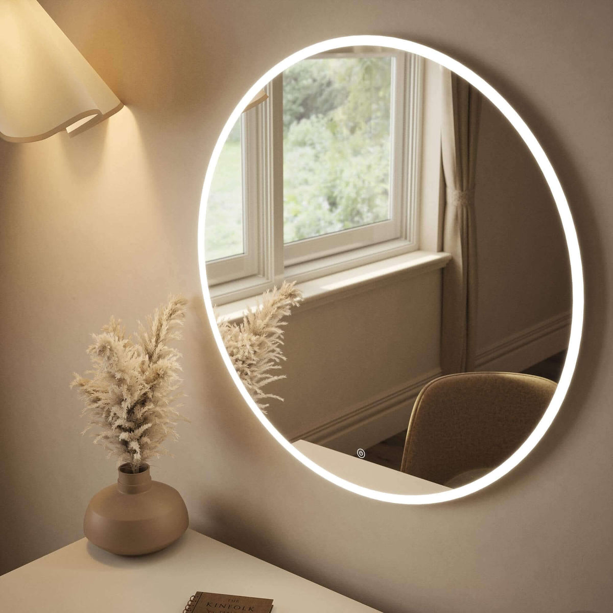 Ava Round Backlit Mirror, 80cm