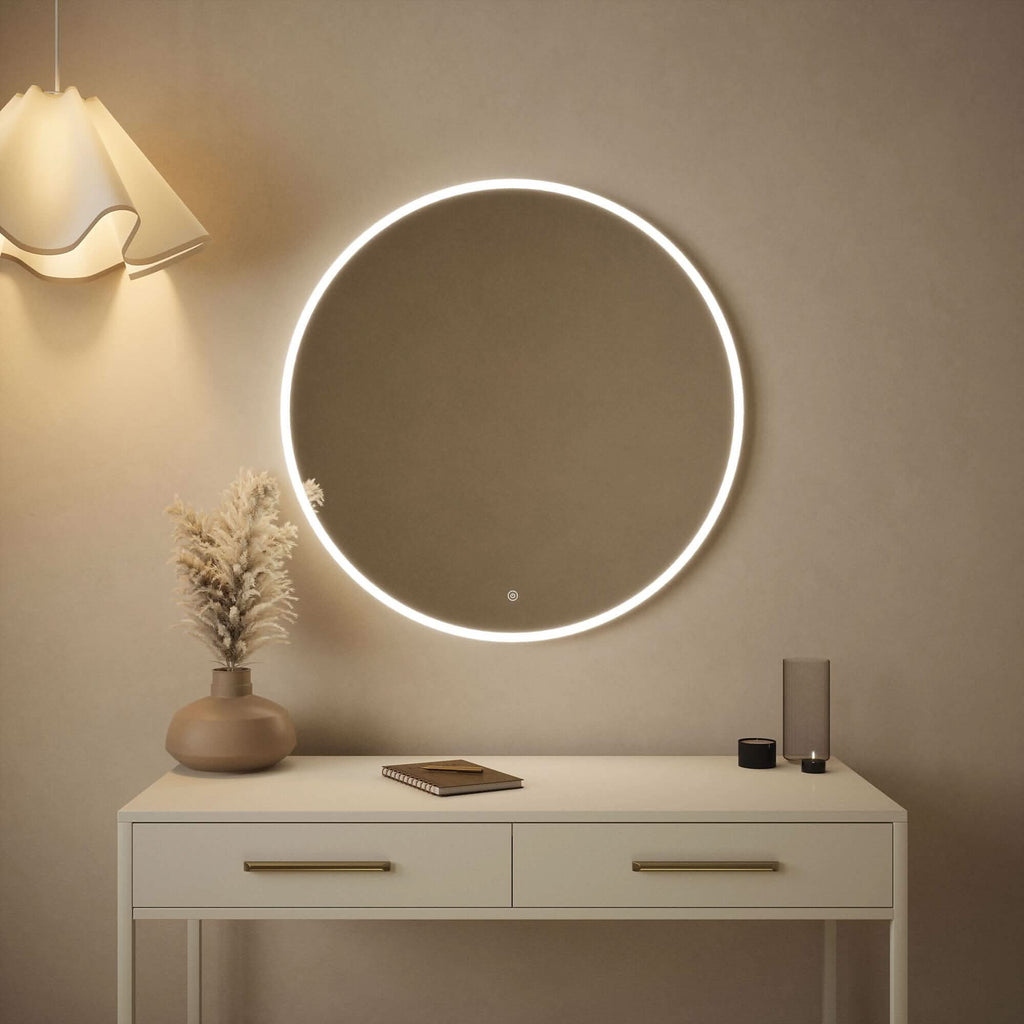 Ava Round Backlit Mirror, 80cm