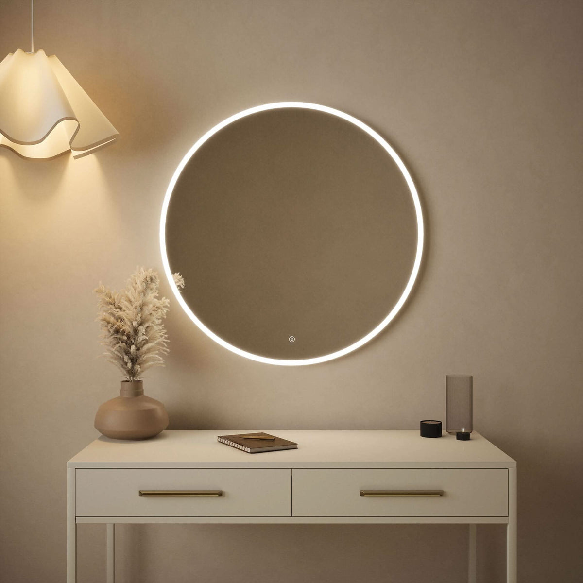 Ava Round Backlit Mirror, 80cm