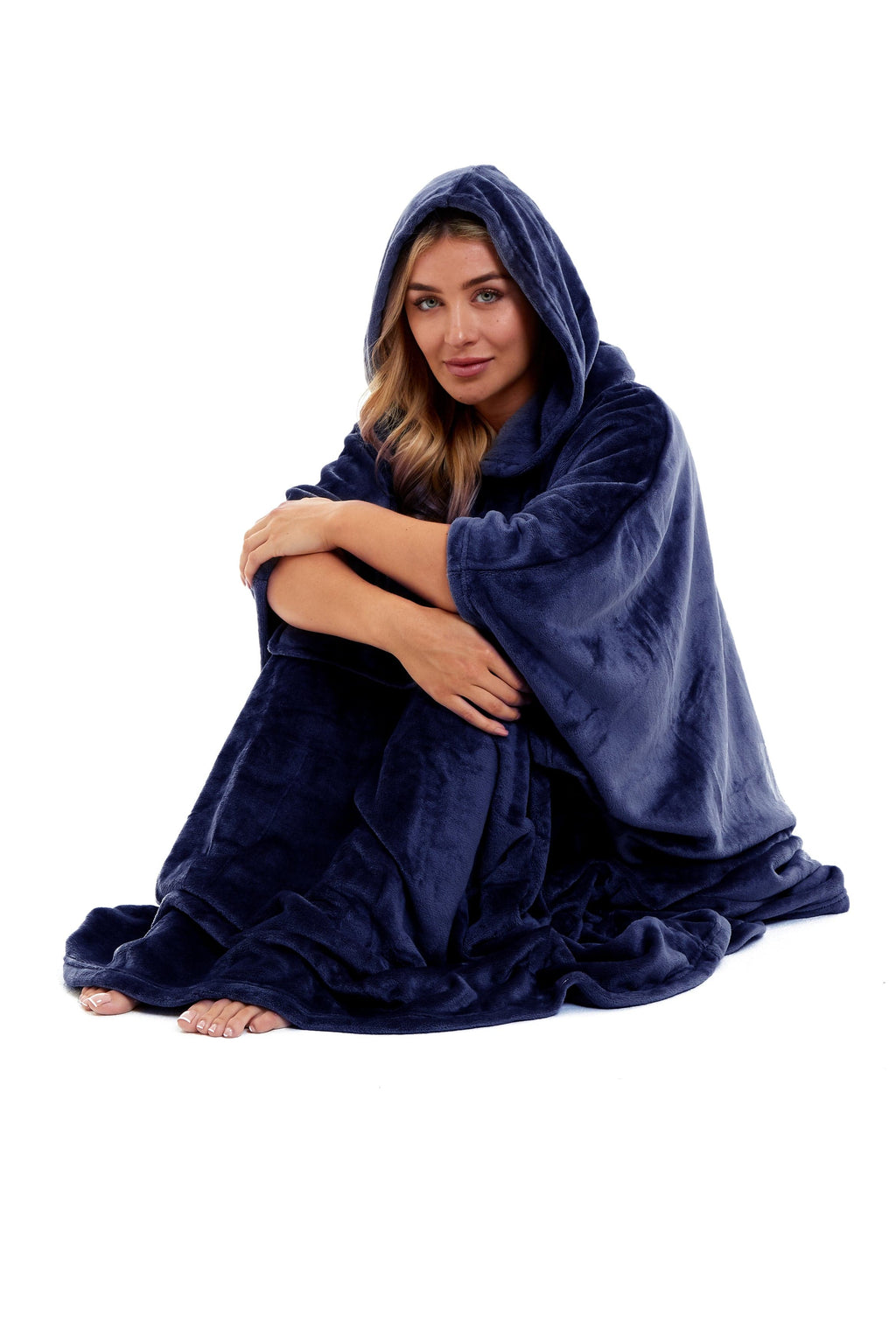 Women's Hooded Poncho Blanket, Plush Fleece